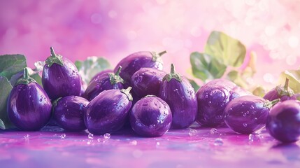 eggplant ripe eggplant texture on pastel background