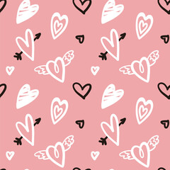 Heart Illustration, Hearts, Love, Valentine, Repeat print, kiss, Vector art, adobe illustration