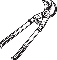 Loppers Rustic Tool for Gardening, Silhouette vector