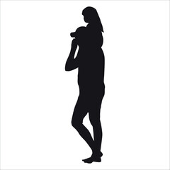 Father and Daughter Silhouette vector illustration