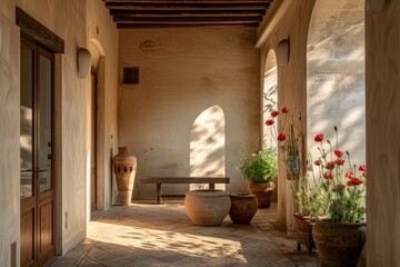 Serene Tuscany Courtyard in Italian Style