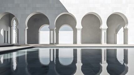 White Architecture Reflecting in Calm Water