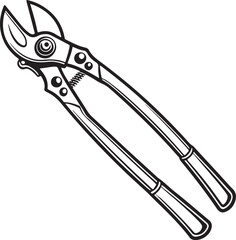 Loppers Rustic Tool for Gardening, Silhouette vector
