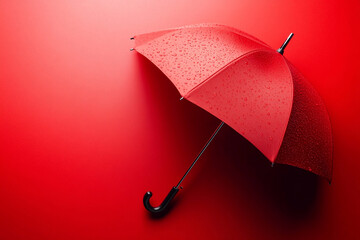 Gradient Red Background: Insurance Concept with Top View Layout