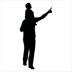 Father and son or Dan and Son Silhouette vector illustration