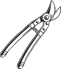 Loppers Rustic Tool for Gardening, Silhouette vector