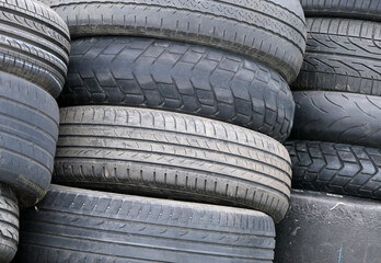 Obraz premium Rubber car tyres close up