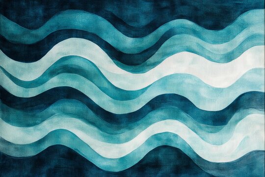 Dynamic wavy abstract lines in blue and teal for modern design