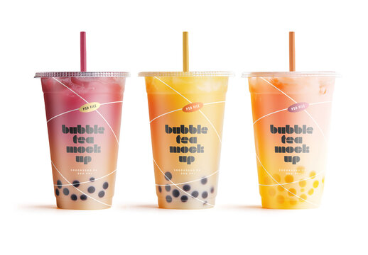 Bubble Tea Cup Branding Mockup