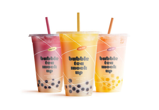 Bubble Tea Cup Branding Mockup