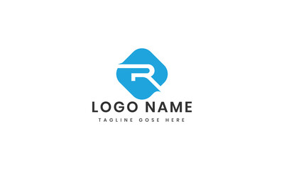 r logo template with abstract shape