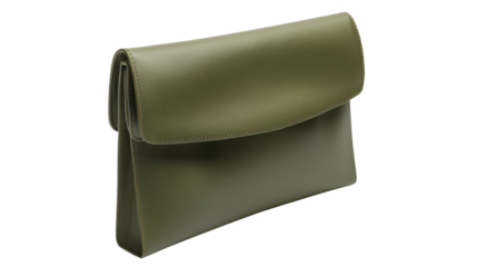 Green woman clutch bag on transparent background