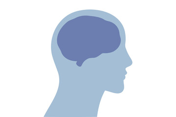 human head with brain silhouette mind concept design. vector silhouette man head mind template