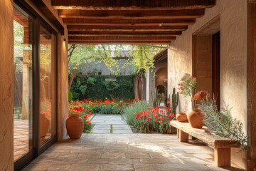 Serene Tuscany Courtyard in Italian Style