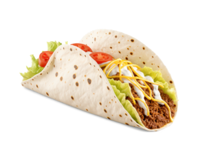 Beef Tacos Seasoned ground beef sauteed with onions and spices, wrapped in a warm taco shell. Topped with lettuce, tomato,