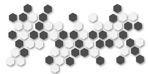 Abstract white and grey hexagon technology geometric pattern concept white background. Use for template, wallpaper, website vector illustration.