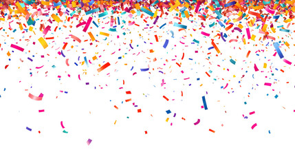 Colorful Confetti Falling on White Background  
