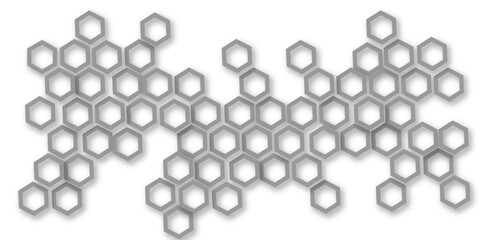 Abstract white and grey hexagon technology geometric pattern concept white background. Use for template, wallpaper, website vector illustration.