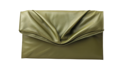 Green woman clutch bag on transparent background