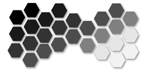 Abstract white black and grey hexagon technology geometric pattern concept white background. Use for template, wallpaper, website vector illustration.