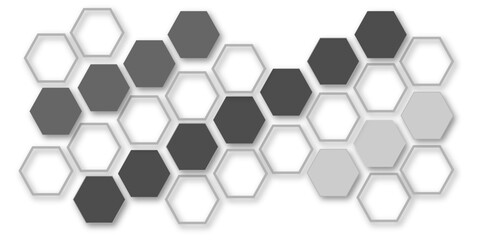 Abstract white and grey hexagon technology geometric pattern concept white background. Use for template, wallpaper, website vector illustration.