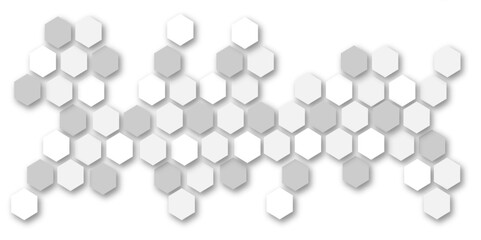 Abstract white and grey hexagon technology geometric pattern concept white background. Use for template, wallpaper, website vector illustration.