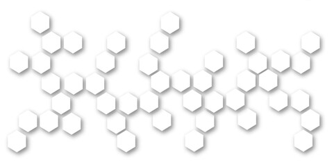Abstract white and grey hexagon technology geometric pattern concept white background. Use for template, wallpaper, website vector illustration.