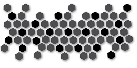 Abstract white black and grey hexagon technology geometric pattern concept white background. Use for template, wallpaper, website vector illustration.