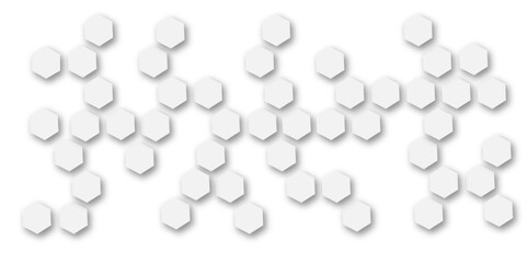 Abstract white and grey hexagon technology geometric pattern concept white background. Use for template, wallpaper, website vector illustration.