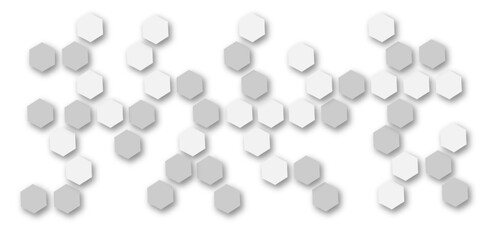 Abstract white and grey hexagon technology geometric pattern concept white background. Use for template, wallpaper, website vector illustration.