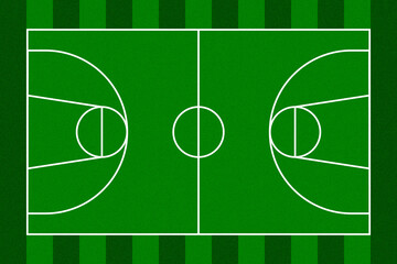Basketball Field with Green Background, Vector Illustration Abstract Editable image