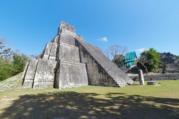 Tikal's Great Plaza, home to its iconic towering pyramids