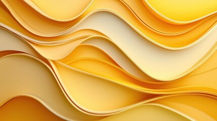 Obraz premium Minimal 3D Design in Yellow with Rounded Shapes and Smooth Waves