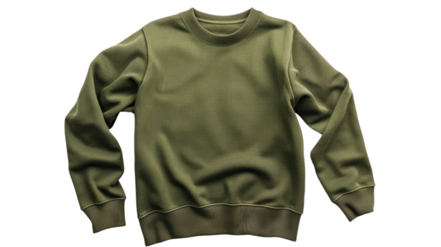 Green sweater on transparent background
