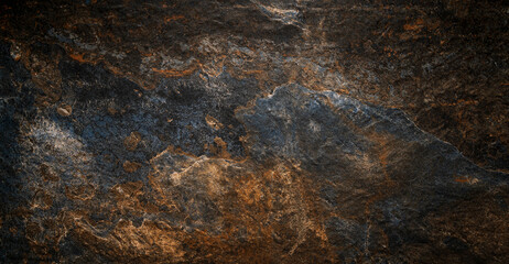 Dark and Textured Abstract Stone Surface with Organic Patterns