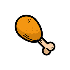 fried chicken leg - vector icon