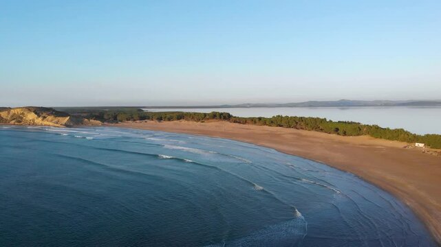 Porto Novo Beach, Zvernec, Vlore, Albania - Aerial Drone View of the Rocky Coastline