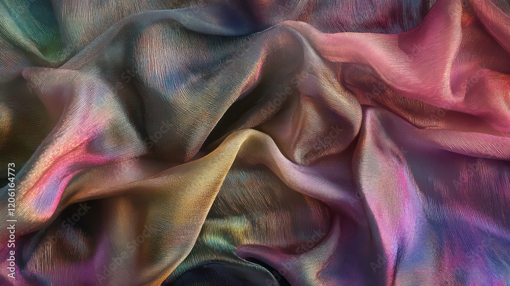 Poster abstract iridescent fabric texture.