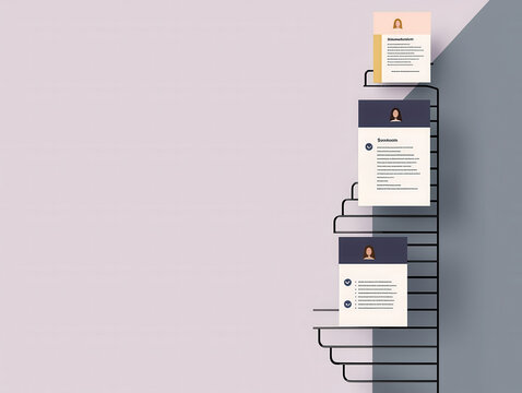 Modern resume design on a creative staircase background.