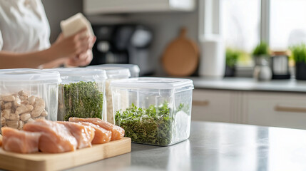 Healthy Meal Prep on Kitchen Counter for Balanced Eating