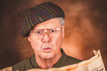 Mann liest die Zeitung