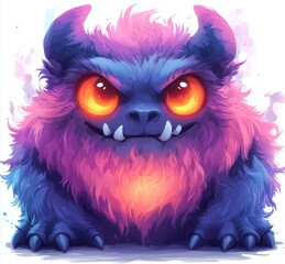 Obraz premium chibi monster design with a pure white background for t-shirt printing