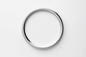 Silver circle frame isolated on white background. Empty space for text or picture.