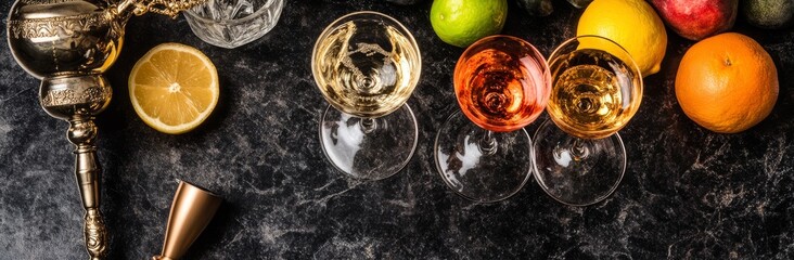 A hookah (shisha) and cocktail display on a dark grey background with room for text. Great for promoting a hookah bar or cocktail bar, and ideal for party scenes