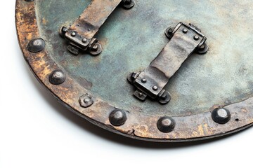 Metal clock on white surface