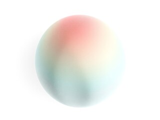 "A 3D bubble-like organic shape with a dual-tone gradient of coral and mint green, featuring smooth textures and floating against a plain white backdrop.