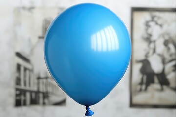 A simple blue balloon tied to a string