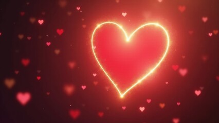 A playful cupid aiming an arrow with a glowing red heart, surrounded by soft warm tones