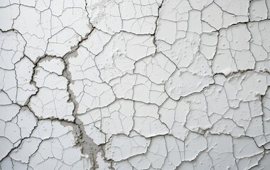 Textured white wall, cracked plaster, peeling paint, weathered surface, rough texture, distressed backdrop, urban decay, architectural detail, high contrast,