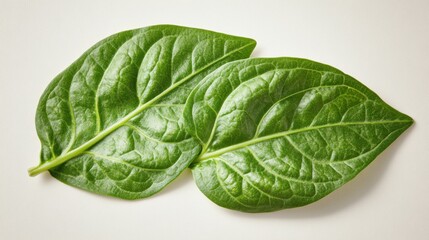 Obraz premium Fresh Green Spinach Leaves on Light Background for Culinary Use
